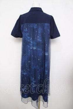 画像2: axes femme / エトワール柄チュール重ねワンピース  紺 Y-26-03-30-081-AX-OP-SZ-ZY