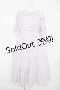 m petit by misako / TT*Mギンガムチェック半袖ワンピース M 中紫 Y-26-03-30-091-LO-OP-SZ-ZY