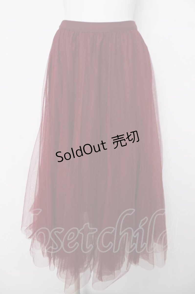 画像1: axes femme / ロングチュールスカート M ワイン Y-26-03-30-094-AX-SK-SZ-ZS (1)