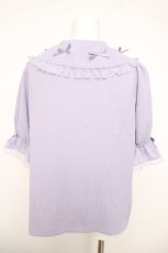 画像2: axes femme kawaii / プチリボン半袖ブラウス M ラベンダー Y-26-03-30-001-AX-BL-SZ-ZY (2)