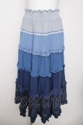 axes femme / グラデーションスカート M ブルー Y-26-03-30-095-AX-SK-SZ-ZY