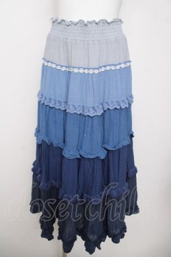 画像1: axes femme / グラデーションスカート M ブルー Y-26-03-30-095-AX-SK-SZ-ZY