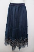 axes femme / 額縁刺繍チュールスカート F 紺 Y-26-03-30-096-AX-SK-SZ-ZY