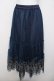 画像1: axes femme / 額縁刺繍チュールスカート F 紺 Y-26-03-30-096-AX-SK-SZ-ZY (1)
