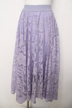 画像1: axes femme / レースサーキュラースカート M ラベンダー Y-26-03-30-097-AX-SK-SZ-ZY