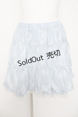 画像1: axes femme / シャドーチェックペチ的ミニスカート  サックス Y-26-03-30-100-AX-SK-SZ-ZY