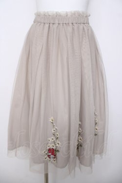 画像1: F i.n.t / フラワー刺繍チュールスカート/マイメロディ F ベージュ×赤 Y-26-03-30-101-CA-SK-SZ-ZY