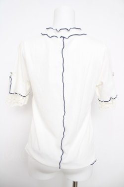 画像2: axes femme / 吸水速乾袖レースメロープルオーバー  白 Y-26-03-30-011-AX-TO-SZ-ZY