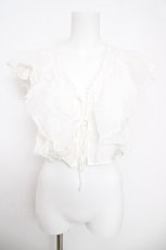 画像1: axes femme / ボリュームフリルボレロ  白 Y-26-03-30-016-AX-TO-SZ-ZY (1)