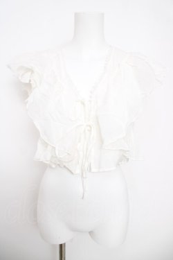 画像1: axes femme / ボリュームフリルボレロ  白 Y-26-03-30-016-AX-TO-SZ-ZY