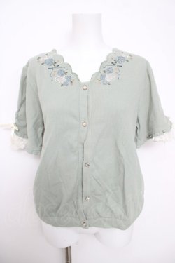 画像1: axes femme / 薔薇刺繍カーディガン M ミント Y-26-03-30-022-AX-TO-SZ-ZY
