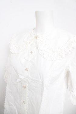 画像3: axes femme kawaii / 半袖丸襟コットンブラウス  白 Y-26-03-30-002-AX-BL-SZ-ZY