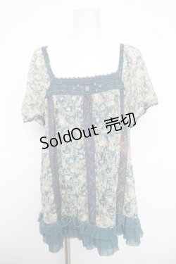 画像1: axes femme / 透かし花柄レーストップス  グリーン Y-26-03-30-023-AX-TO-SZ-ZY