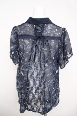 画像2: axes femme / 星座柄シフォンブラウス M 紺 Y-26-03-30-028-AX-BL-SZ-ZS (2)