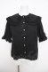 画像1: axes femme kawaii / 半袖丸襟コットンブラウス  黒 Y-26-03-30-003-AX-BL-SZ-ZY (1)