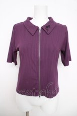画像1: axes femme / 刺繍入ダブルジップトップス  パープル Y-26-03-30-029-AX-TO-SZ-ZS (1)