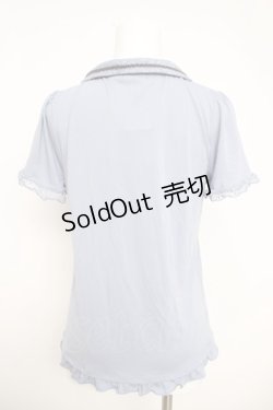 画像2: axes femme / 刺繍入襟付きプルオーバー M ブルー Y-26-03-30-031-AX-TO-SZ-ZY