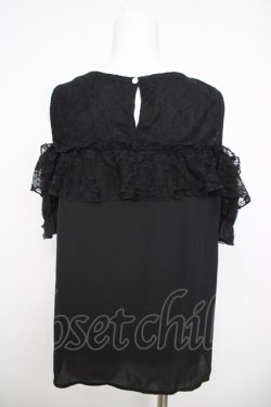 画像2: axes femme kawaii / フリルオフショルブラウス  黒 Y-26-03-30-034-AX-BL-SZ-ZY