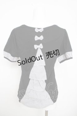 画像2: axes femme / ストライプ切替半袖トップス  黒 Y-26-03-30-037-AX-TO-SZ-ZY