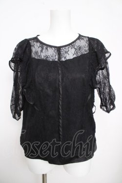 画像1: axes femme / 総レーストップス M 黒 Y-26-03-30-038-AX-TO-SZ-ZY