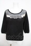 axes femme / ローズモチーフラメドットニット M 黒 Y-26-03-30-039-AX-TO-SZ-ZY