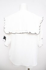 画像2: DearMyLove / 大きめハートバックルリボンセーラーブラウス L 白×黒 Y-26-03-30-045-EL-BL-SZ-ZY (2)