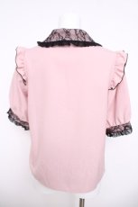 画像2: DearMyLove / レース重ねハートバックルリボンブラウス L ピンク×黒 Y-26-03-30-047-EL-BL-SZ-ZS (2)