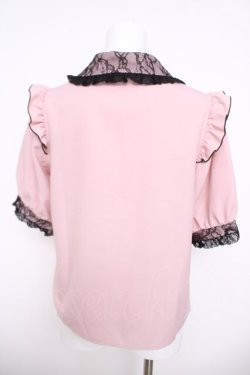 画像2: DearMyLove / レース重ねハートバックルリボンブラウス L ピンク×黒 Y-26-03-30-047-EL-BL-SZ-ZY