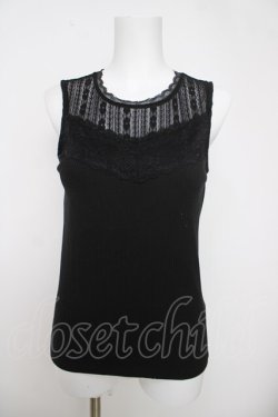 画像1: axes femme POETIQUE / レースビスチェ切替タンク M 黒 Y-26-04-01-059-AX-TO-SZ-ZY