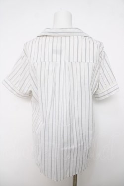 画像2: axes femme / チュール透けお花刺繍シャツ M オフシロ Y-26-04-01-062-AX-BL-SZ-ZY