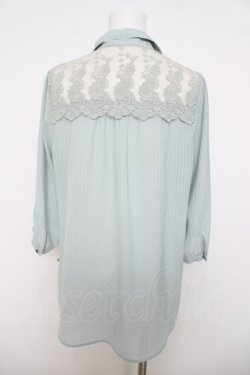 画像2: axes femme / ストライプロールアップシャツ M ミント Y-26-04-01-063-AX-BL-SZ-ZY