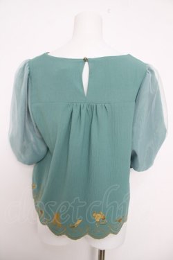 画像2: axes femme POETIQUE / Disneyアラジンブラウス M グリーン Y-26-04-01-064-AX-BL-SZ-ZY