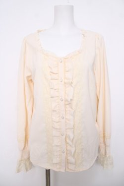 画像1: axes femme / 20th/フリルブラウス F 生成り Y-26-04-01-065-AX-BL-SZ-ZY