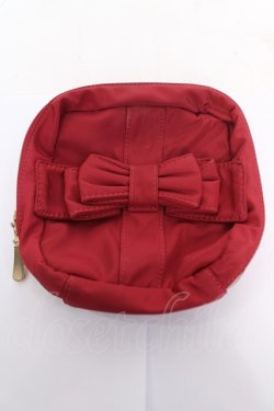 画像1: m petit by misako / リボンデザインポーチ  ワイン Y-26-04-01-012-LO-ZA-SZ-ZY