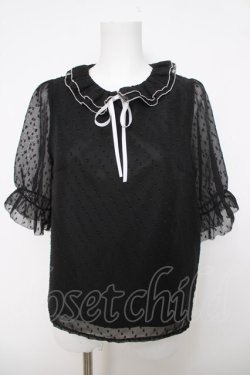 画像1: An MILLE / ドットブラウス  黒 Y-26-04-01-072-EL-BL-SZ-ZY