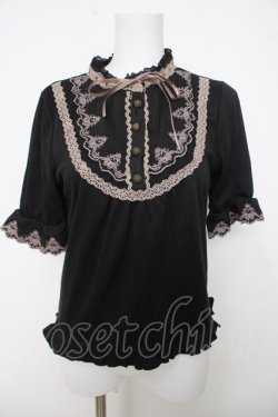 画像1: axes femme / レイヤード風ブロッキングプルオーバー M 黒 Y-26-04-01-073-AX-TO-SZ-ZY