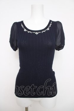 画像1: LODISPOTT / ビジュー付きトップス  紺 Y-26-04-01-076-LO-TO-SZ-ZY