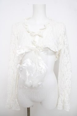 画像1: Ank Rouge / レースカーデ M 白 Y-26-04-01-079-CA-TO-SZ-ZY