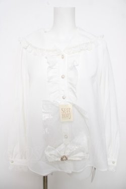 画像1: Secret Honey / レースアップうさ耳ブラウス 2 ホワイト Y-26-04-01-080-CA-BL-SZ-ZY