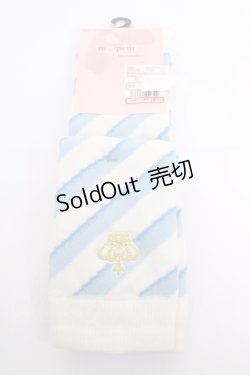 画像1: m petit by misako / AMOVKナナメSTクラウン 23-25cm 中白 Y-26-04-01-014-LO-ZA-SZ-ZY