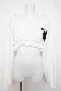 画像1: lilLilly / フリルスウェットパーカー F ホワイト Y-26-04-01-083-LO-TO-SZ-ZY