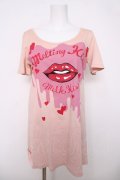 MILK / KISS KISS Long Tee  ヌードピンク Y-26-04-01-090-ML-TO-SZ-ZY