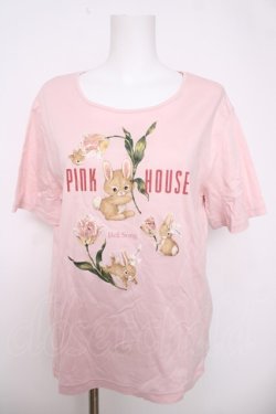 画像1: PINK HOUSE / チューリップうさぎプリントカットソー F ピンク Y-26-04-01-092-LO-TO-SZ-ZY
