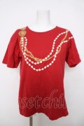 INGEBORG / パールネックレスptカットソー F 赤 Y-26-04-01-098-LO-TO-SZ-ZY