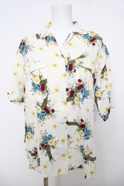 画像1: PINK HOUSE / ブーケ柄半袖シャツ F オフ白 Y-26-04-01-099-LO-BL-SZ-ZY