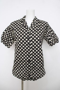画像1: PINK HOUSE / 水玉柄半袖シャツ F 黒 Y-26-04-01-100-LO-BL-SZ-ZY