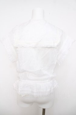 画像2: INGEBORG / リボン付きセーラーブラウス F 白 Y-26-04-01-102-LO-BL-SZ-ZY