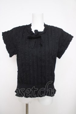 画像1: PINK HOUSE / 後ろあきフリルブラウス F 黒 Y-26-04-01-103-LO-BL-SZ-ZY