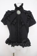 MARBLE / ゴシック調タイ付き総フリルパフスリーブブラウス  ブラック Y-26-04-01-107-GO-BL-SZ-ZY