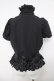 画像2: MARBLE / ゴシック調タイ付き総フリルパフスリーブブラウス  ブラック Y-26-04-01-107-GO-BL-SZ-ZY (2)